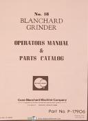 Cone-Cone Blanchard-Blanchard-Cone Blanchard #18, Grinder, Operations and Part List Manual Year (1972)-#18-18-No. 18-03
